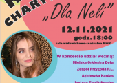 Plakat zapraszający na koncert charytatywny "Dla Neli" w MOK.