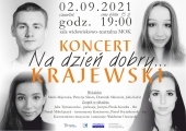 Plakat zapraszający na koncert "Na dzień dobry... Krajewski".