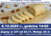 Plakat zapraszający na warsztaty w Muzeum Marcepanów.