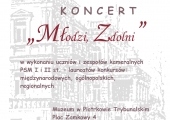 Plakat zapraszający na koncert pn. "Młodzi, Zdolni".