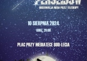 Plakat zapraszający na Noc Perseidów.