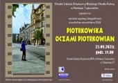 Plakat zapraszający na wernisaż wystawy "Piotrkowska oczami piotrkowian" w OEA.