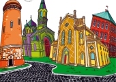 Plakat zapraszający na spacer "Trakt Wielu Kultur".