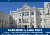 Plakat zapraszający na zwiedzanie Sądu.