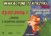 Plakat zapraszający na Wakacyjny Teatrzyk.