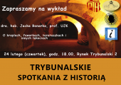 Plakat zapraszający na wykład w Muzeum Marcepanów.