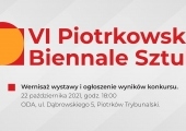 Plakat zapraszający na VI Piotrkowskie Biennale Sztuki.
